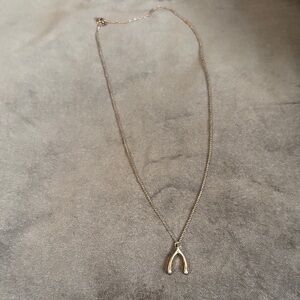 Gold-Tone Wishbone Pendant Necklace - Women's Jewelry